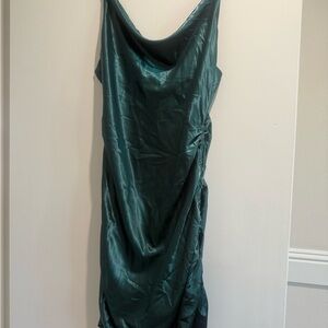 Elegant Teal Satin Dress